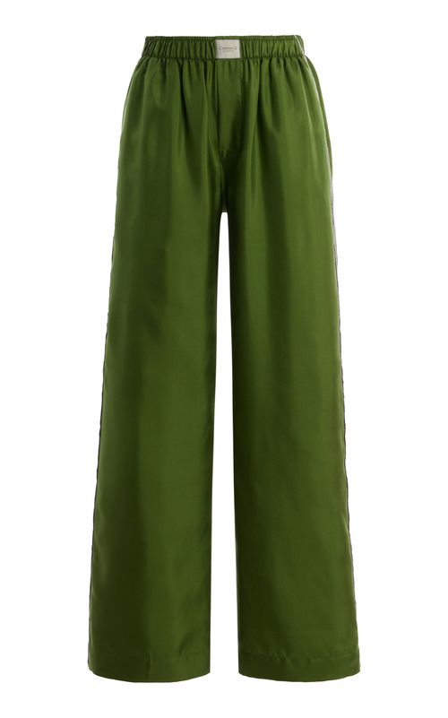 La Boxer Alta Silk-Twill Pants - Moda Operandi