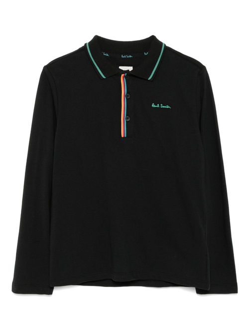 Logo-embroidered polo shirt - Black