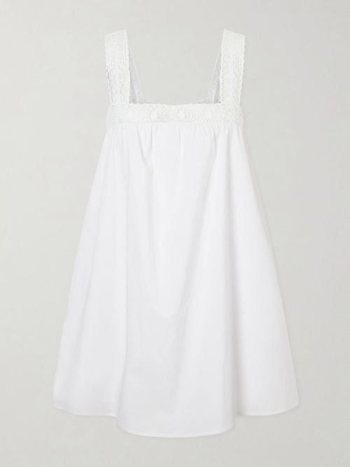 +da Adolfo Mariella Cotton-blend Mini Dress - White