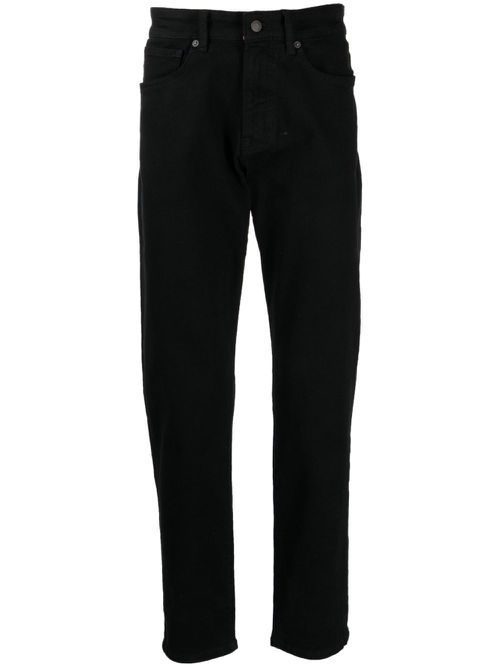 High-rise straight-leg jeans - Black