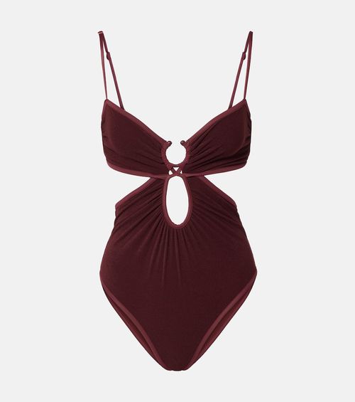 Sunny Days cutout gathered swimsuit