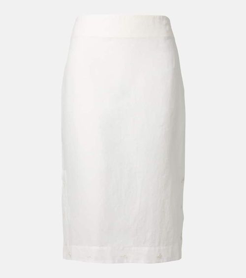 Róhe Floral semi-sheer organza pencil skirt