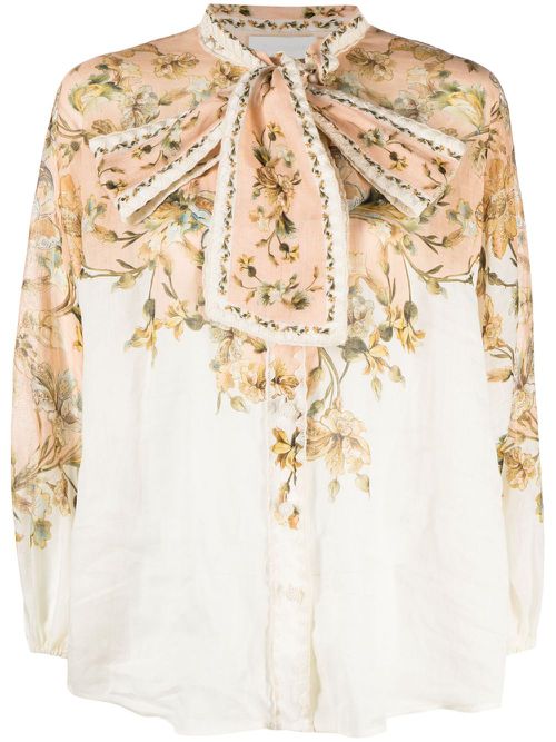 Chintz floral-print top - Pink