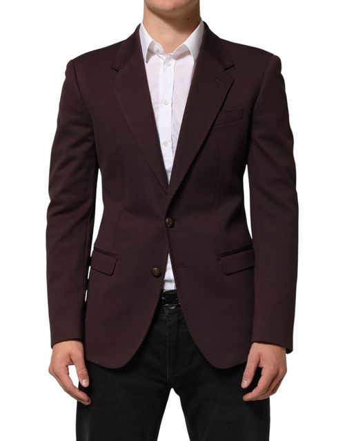 Two-Button Cotton-Blend Blazer — Brown