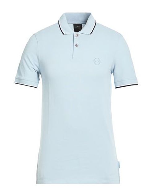 Man Polo shirt Sky blue Size S Cotton, Elastane
