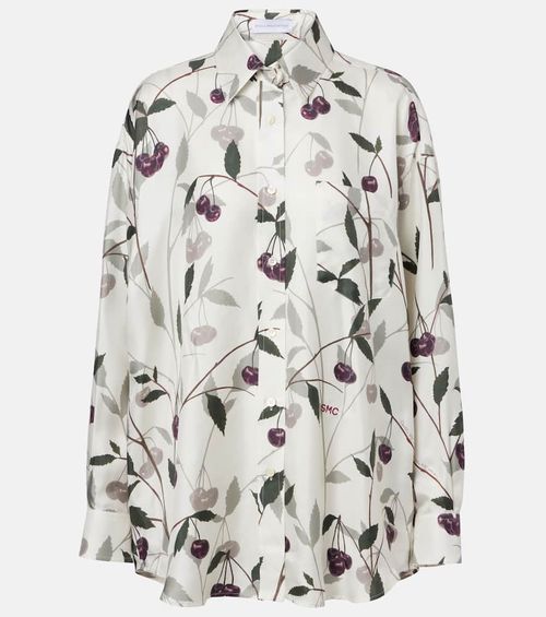 Printed silk twill shirt