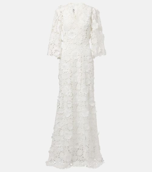 Bridal floral lace gown