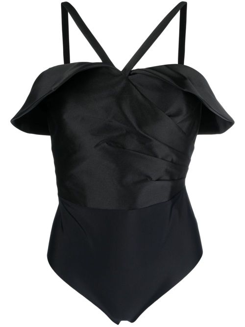 Draped sleeveless bodysuit - Black