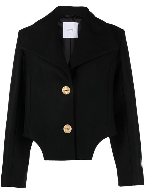 Cut-out cropped jacket - Black