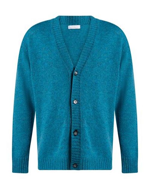 Man Cardigan Azure Size 44 Virgin Wool