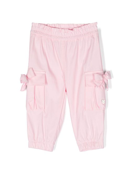 Bow-detail cargo trousers - Pink