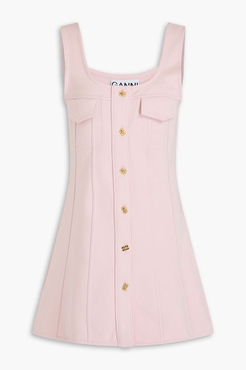 GANNI - Cotton-fleece mini dress - Pink - L