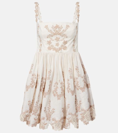 Mielero embroidered linen minidress