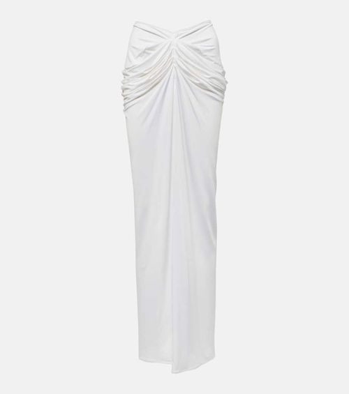 Draped jersey maxi skirt