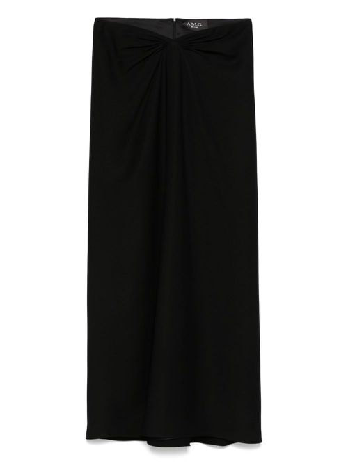 A.M.G. ruched-detailed midi skirt - Black