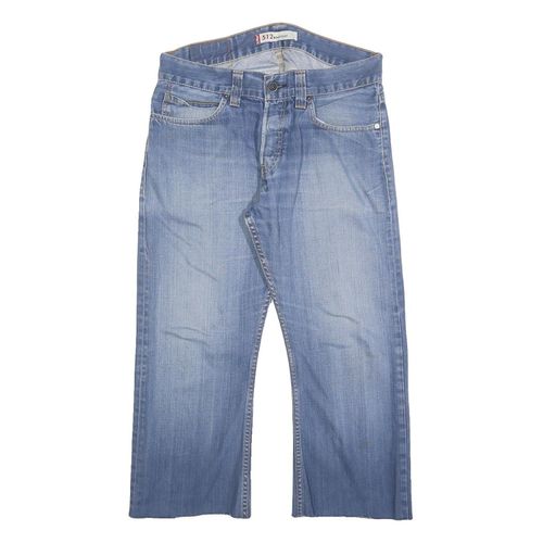 LEVI'S 512 Bootcut Mens Jeans Blue Cotton Blend Regular W34 L24 Button Closure