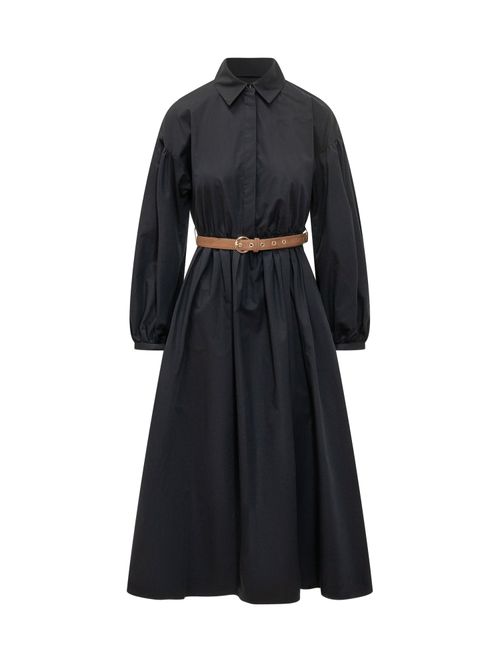 Long Sleeve Belted Chemisier Dress