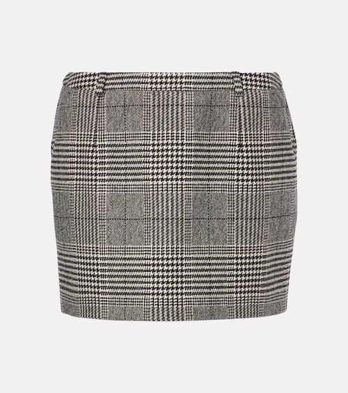 Prince of Wales check wool and cashmere miniskirt