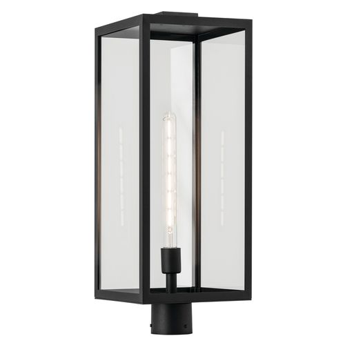 Textured Black One Light Outdoor Post Mount from the Branner Collection