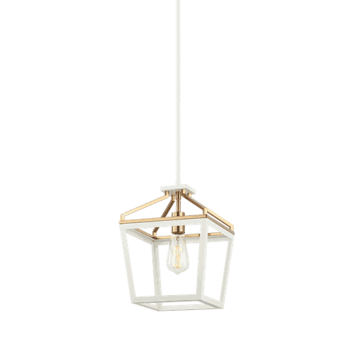 Matteo Mavonshire 1-Light Chandelier In White With Aged Gold Bra
