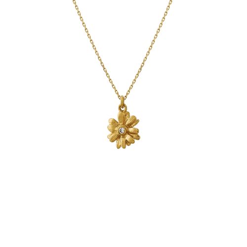 Teeny Tiny Diamond Daisy Necklace 18ct Yellow Gold Jewellery