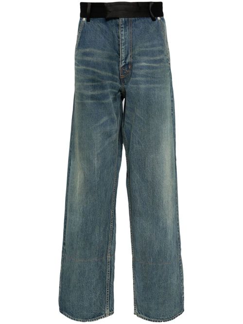 Patchwork design jeans - Blue