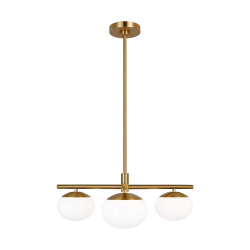 Visual Comfort Studio Lune 3-Light Ceiling Light in Burnished Brass by Ellen Degenere