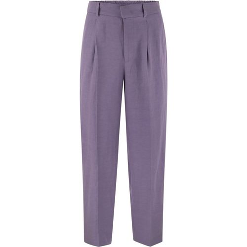 Pt Pantaloni Torino Daisy Viscose And Linen Trouser