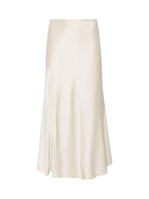 Bias-Cut Acetate Skirt — Cream