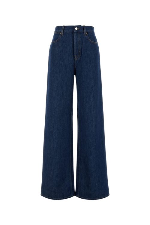 Denim wide-leg jeans