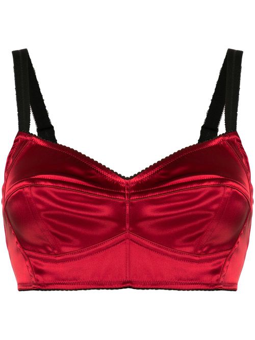 Longline underwired satin bra