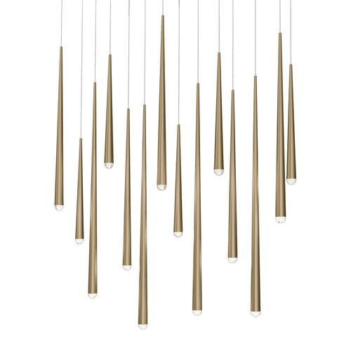 Aged Brass LED Pendant from the Cascade Collection