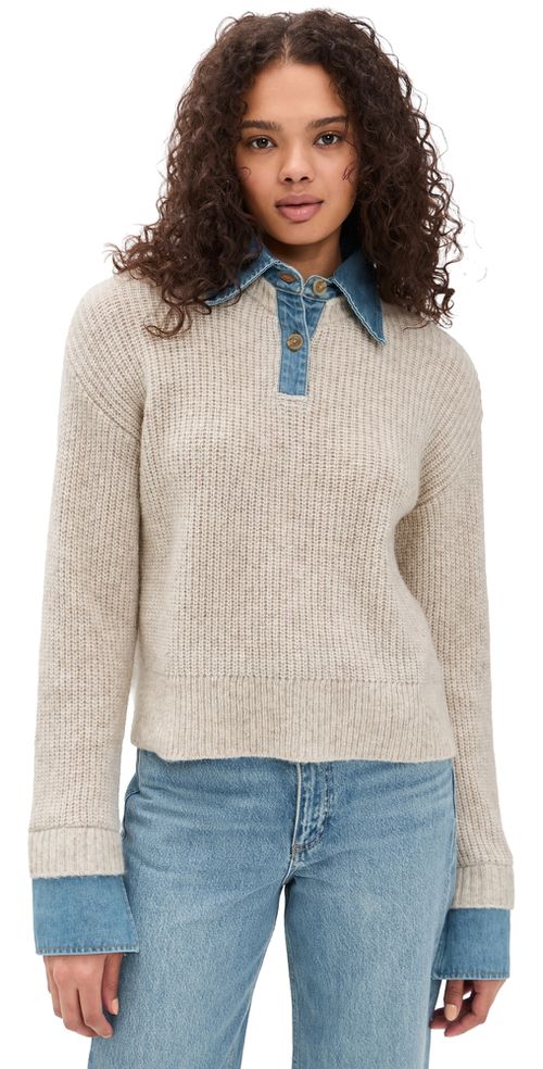 Harvey Sweater Superlight Denim/Oatmeal