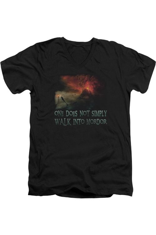 Lord Of The Rings Walk In Mordor Short Sleeve Adult V Neck Tee / T-Shirt