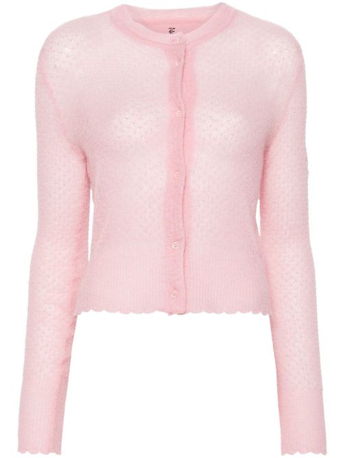 Crochet-knit cardigan - Pink