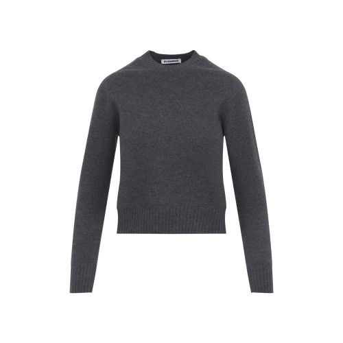 Grey Solid Crew Neck Sweater