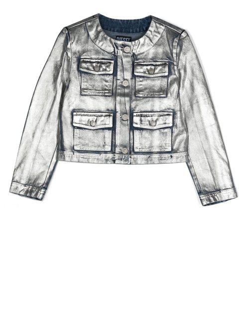Evelop metallic denim jacket - Silver
