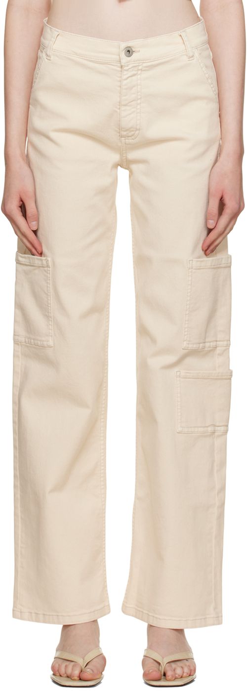Off-white cotton slacks