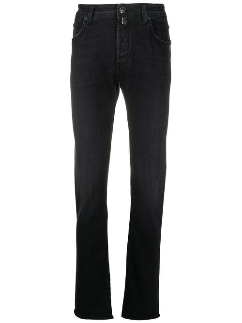Mid-rise slim-fit jeans - Black