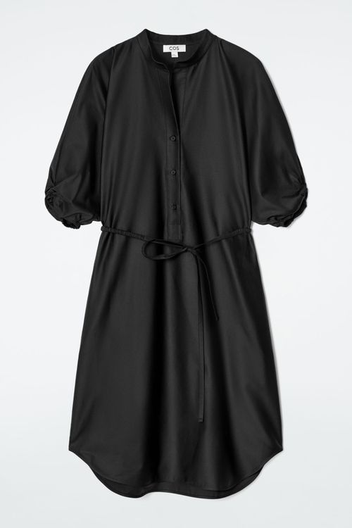 BELTED MIDI SHIRT DRESS