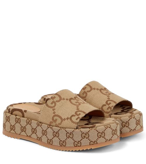 Gucci GG Maxi canvas platform slides