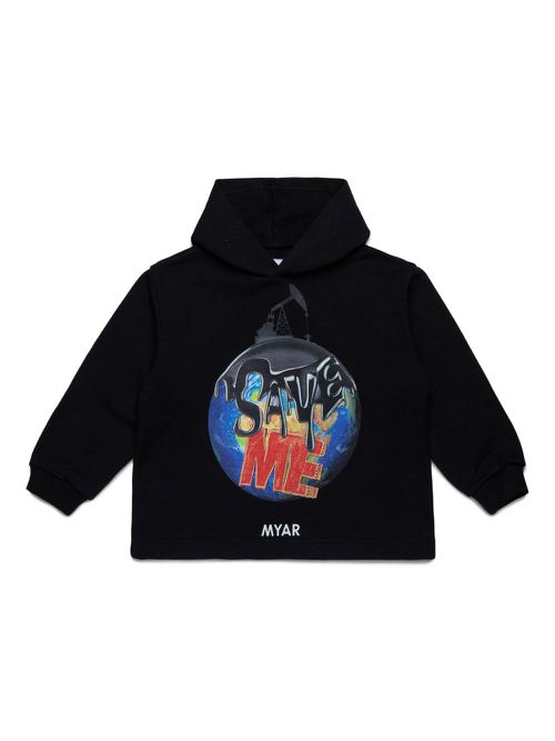 MYAR KIDS graphic-print hoodie - Black