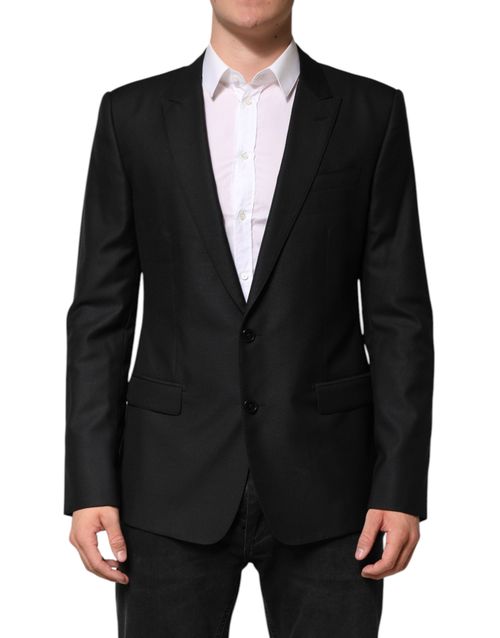 Virgin Wool and Silk Blazer — Black