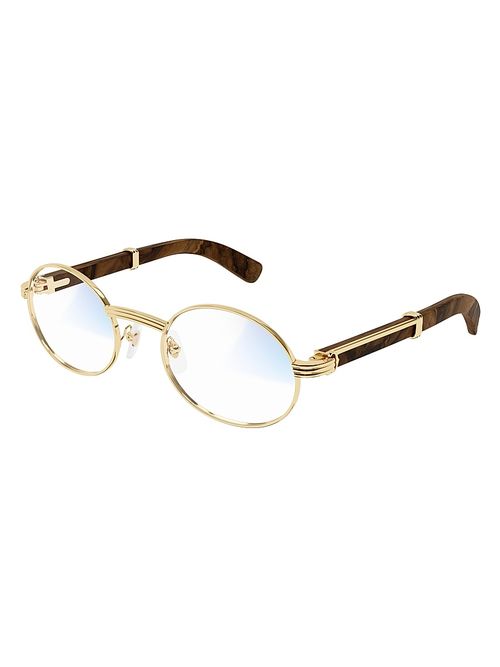 Men's Première De 53MM Oval Sunglasses - Brown Gold Clear