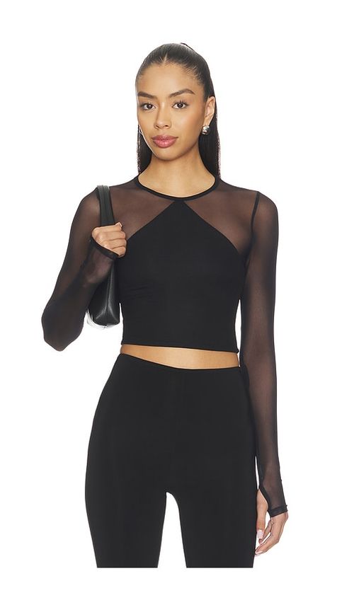 Michael Lauren Mercutio Long Sleeve Top in Black. - L also in M, S