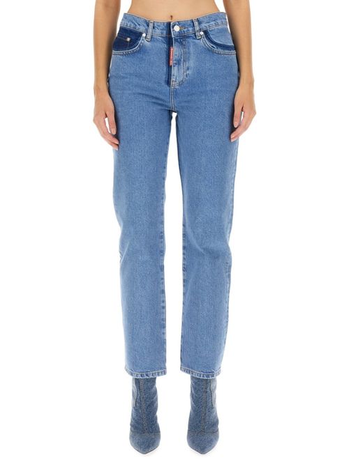 Blue Straight High Rise Jeans