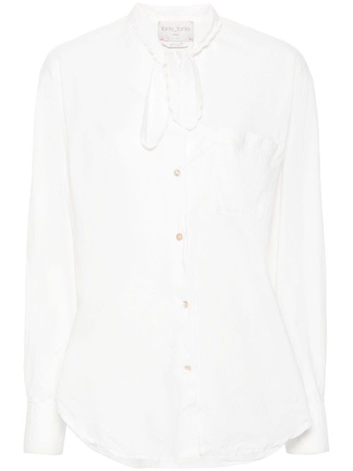 Pussy-bow cotton shirt - White