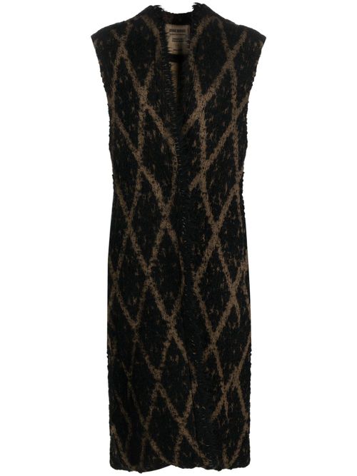 Diamond-pattern gilet - Brown