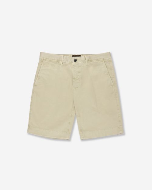Slim-fit stretch gabardine Bermuda shorts light beige