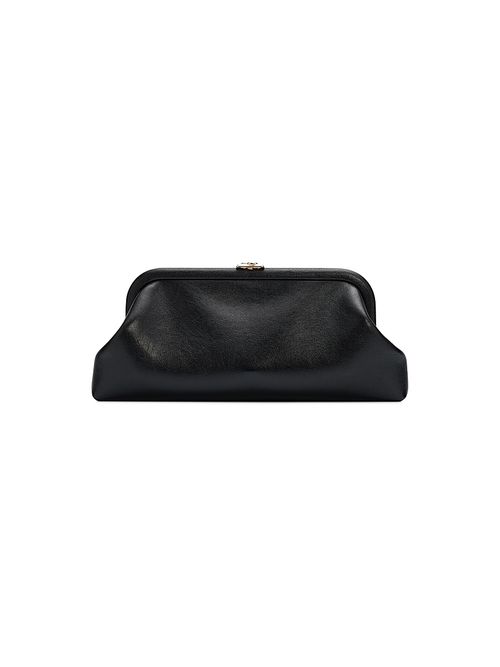 Women's Skylar Leather Clutch - Black Light Gold
